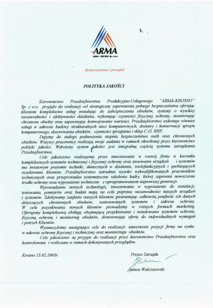 Polityka Jakości