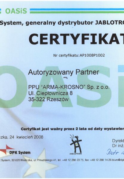 Jesteśmy autoryzowanym punktem sprzedaży Jablotron